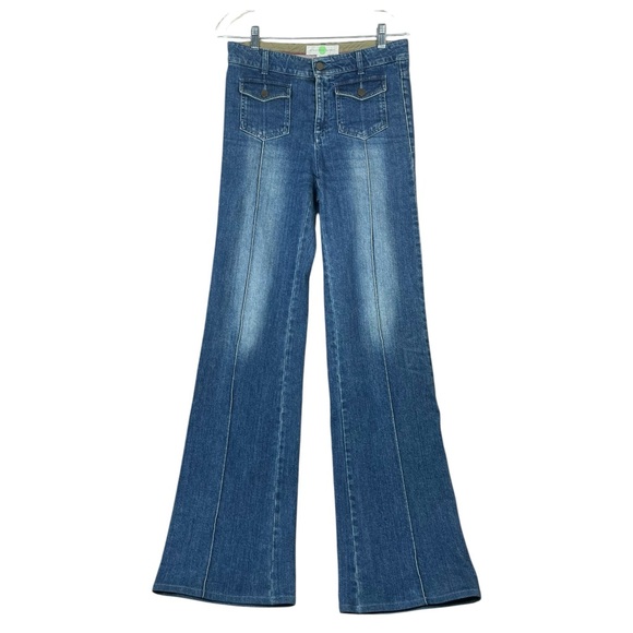 Stella McCartney Denim Jeans Bootcut Women Size 28 BlueFlip Pockets Patched